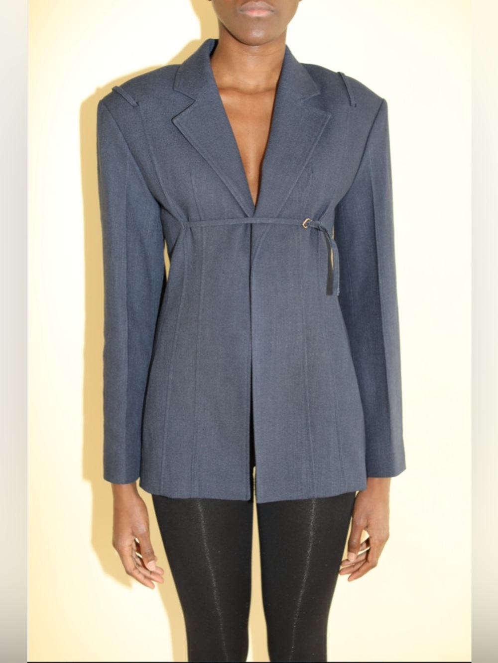 JACQUEMUS Navy Linen Blazer (34) - Picture 5 of 15